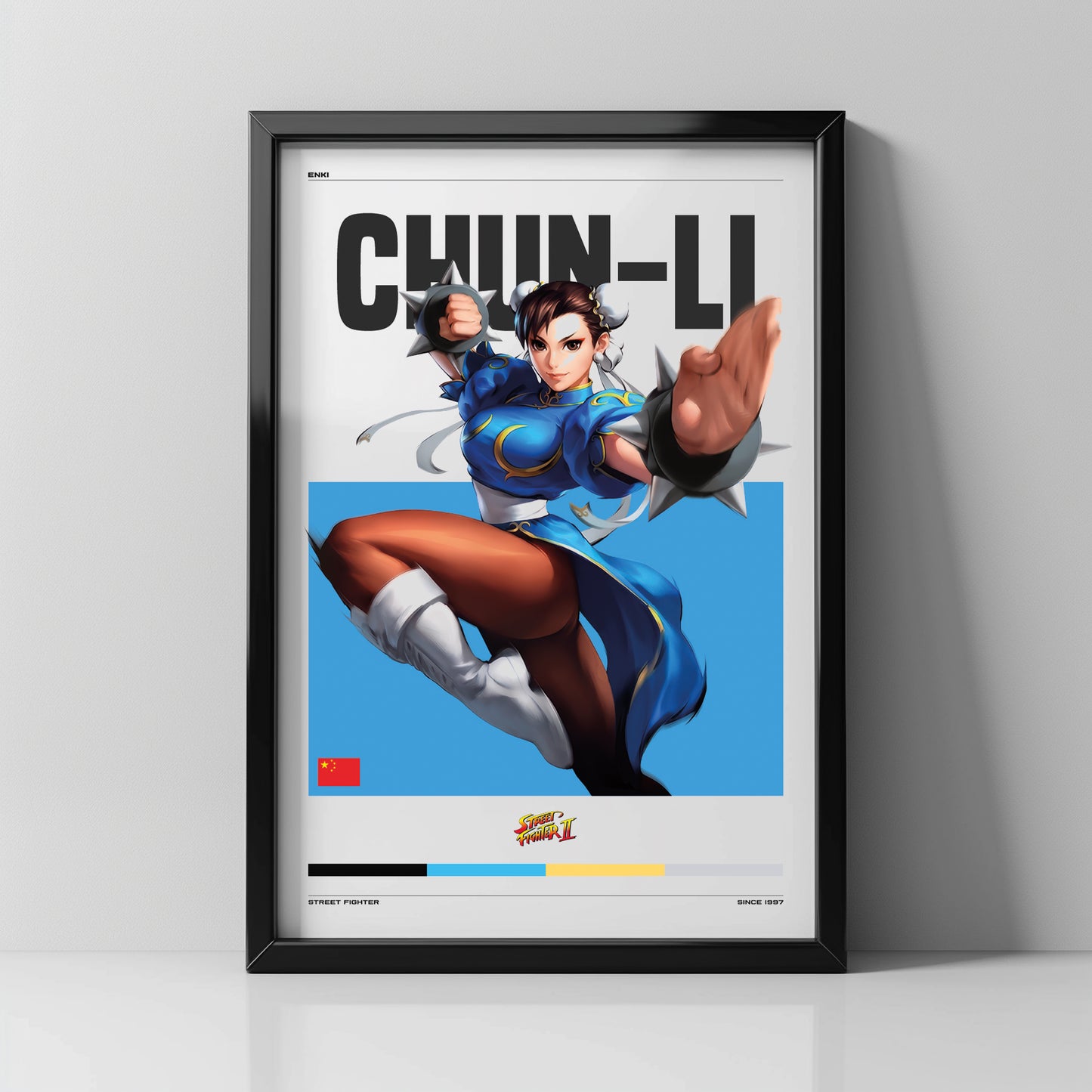 Cuadro Gamer de Chun-Li | Street Fighter II | Fuerza Femenina Retro - Enki